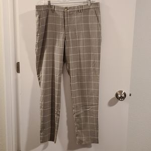 Zara plaid pants men's 34" x 30" grey/ white